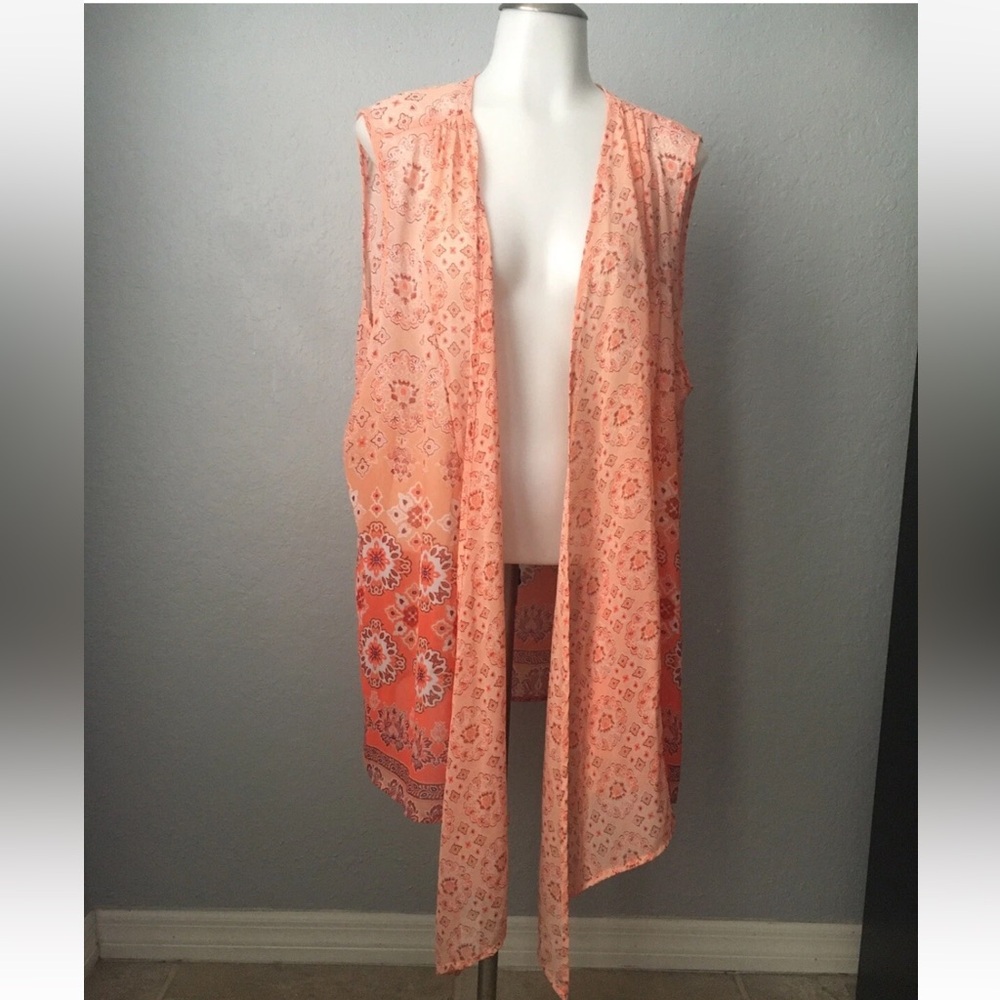 Terra & Sky Women 2X Plus Sleeveless Blouse Cover Up